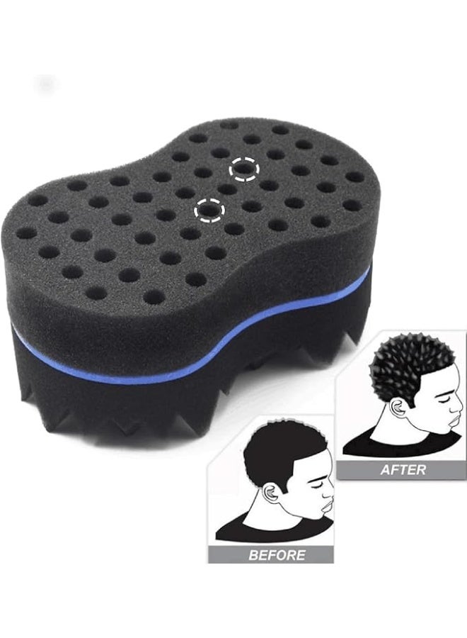 إسفنجة تصفيف الشعر السحرية – فرشاة لعمل تجعيد الشعر والضفائر واللوك الإفريقي والعناية بالشعر (أزرق) - Image 3