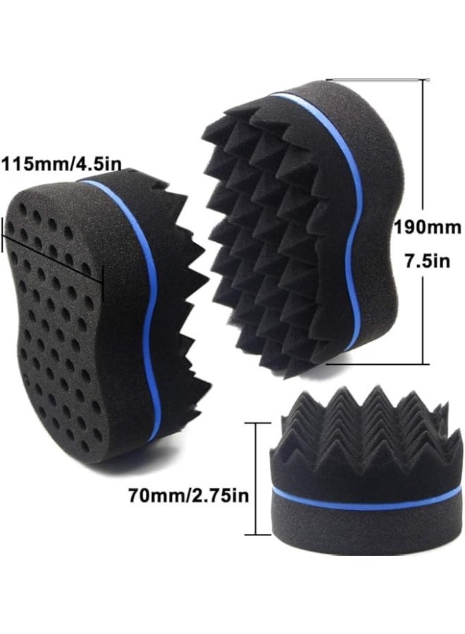 إسفنجة تصفيف الشعر السحرية – فرشاة لعمل تجعيد الشعر والضفائر واللوك الإفريقي والعناية بالشعر (أزرق) - Image 4