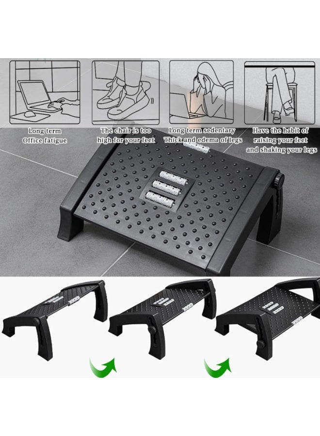 شو وو مسند قدم مريح قابل للتعديل أسفل المكتب مع 6 أوضاع ارتفاع - Image 5