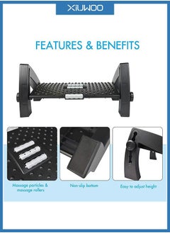 XiuWoo Ergonomic Adjustable Under Desk Footrest with 6 Height Position  - Image 3