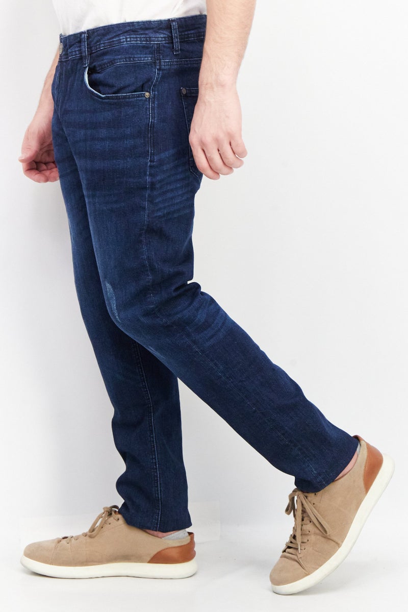 DUCK AND COVER Men Slim Fit Washed Denim Jeans, Dark Blue - Image 3