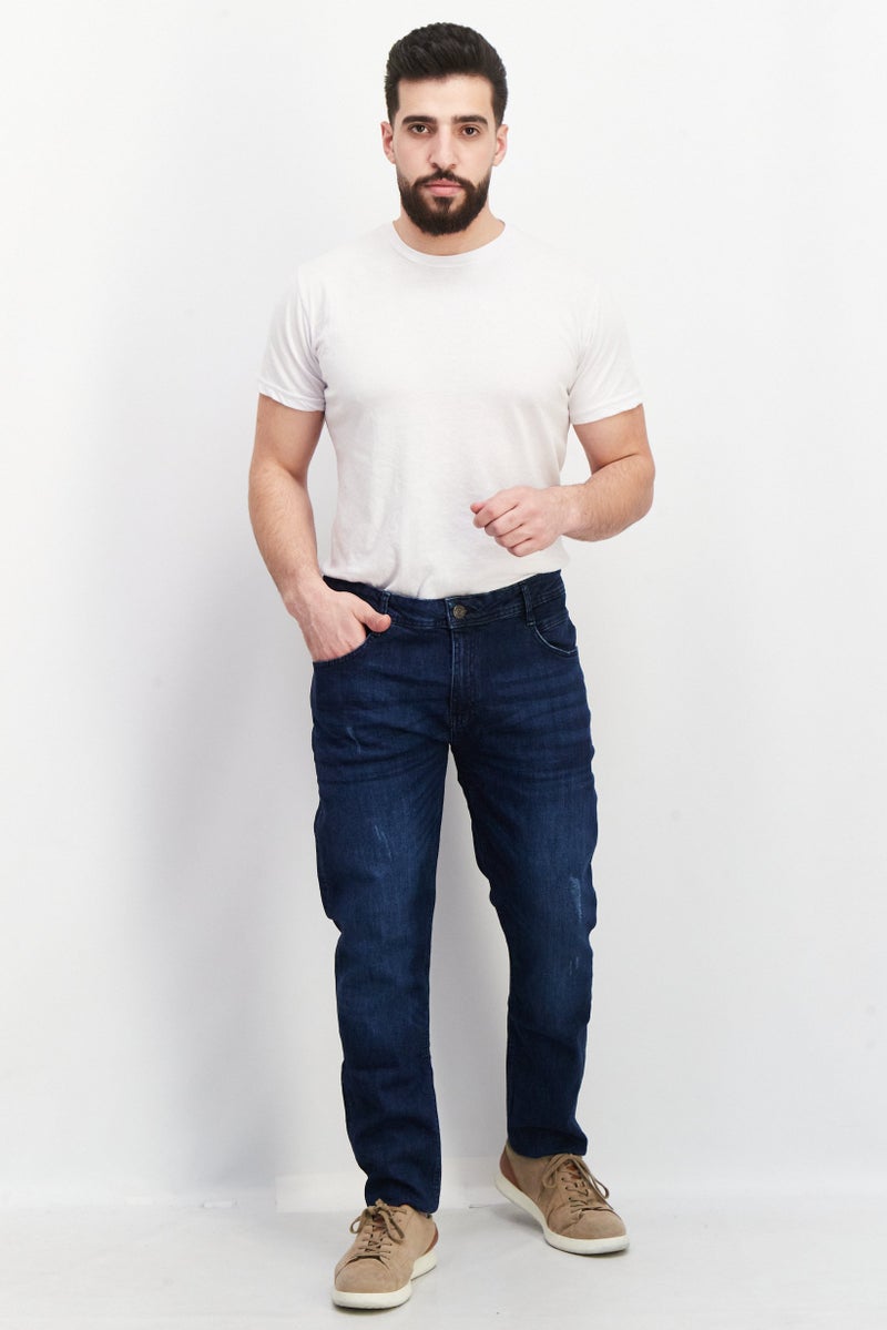 DUCK AND COVER Men Slim Fit Washed Denim Jeans, Dark Blue - Image 2