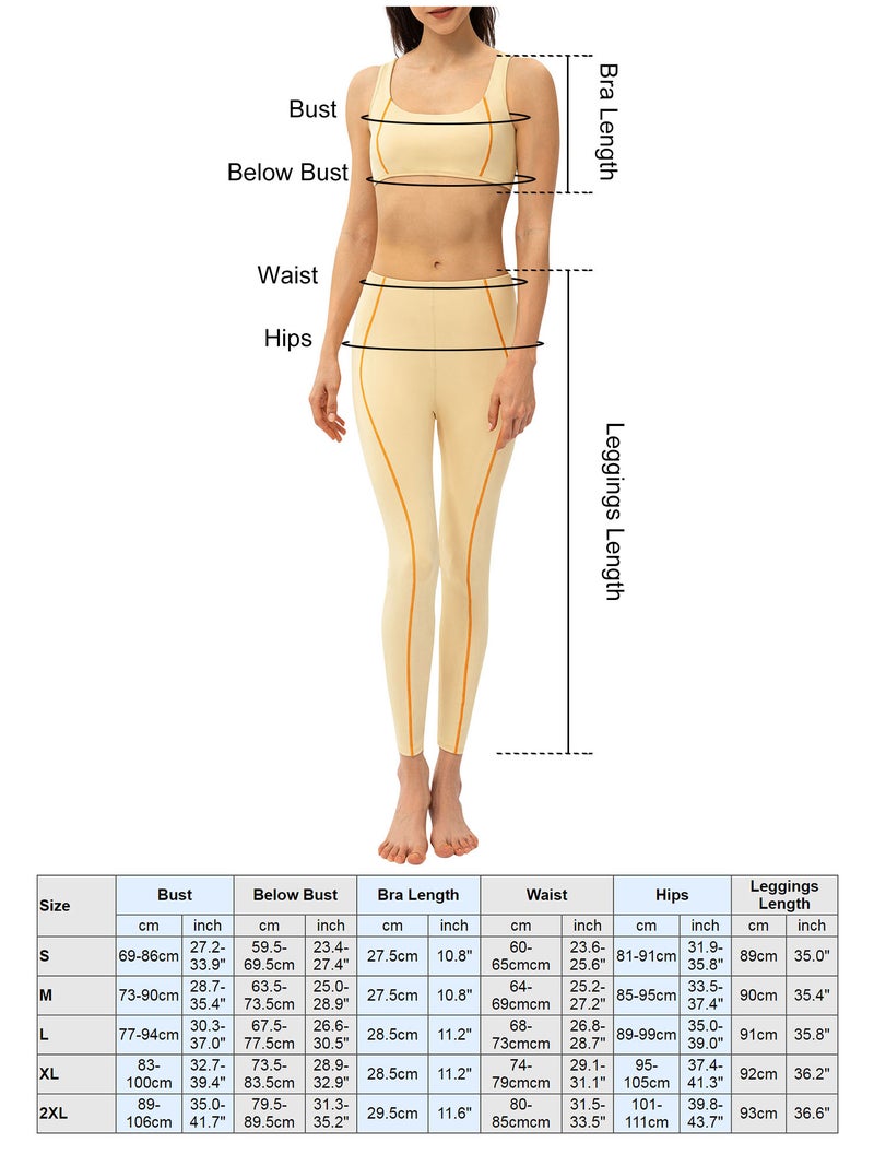 Women Yoga Bra and Leggings Set Striped Padded No Underwire 2 Pieces for Running Workout - Image 2