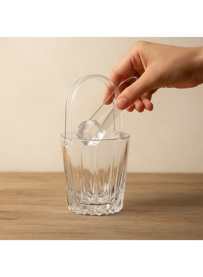 باساباش دلو الثلج الزجاجي الأنيق مع ملقط الأكريليك الشفاف - Image 1