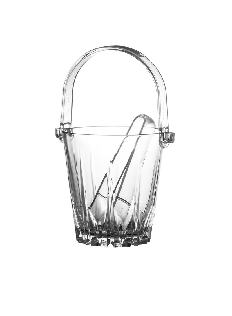 باساباش دلو الثلج الزجاجي الأنيق مع ملقط الأكريليك الشفاف - Image 3