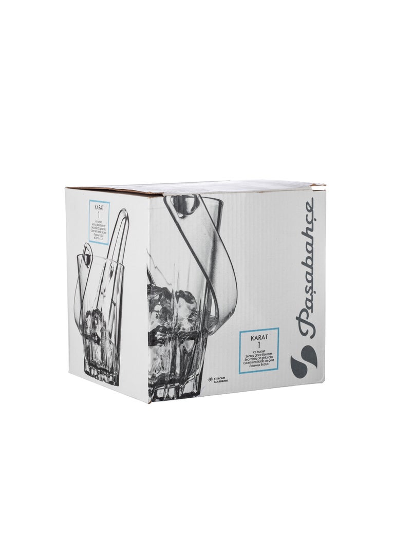 باساباش دلو الثلج الزجاجي الأنيق مع ملقط الأكريليك الشفاف - Image 4