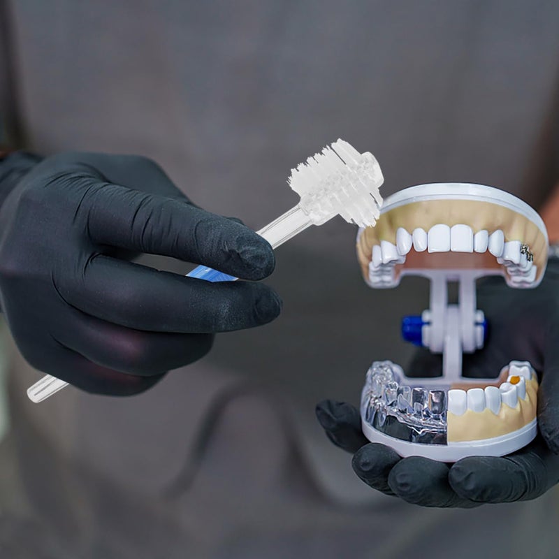 Healifty Brush False Cleaning Tool Double-Sided Toothbrush Transparent 3pcs - Image 4