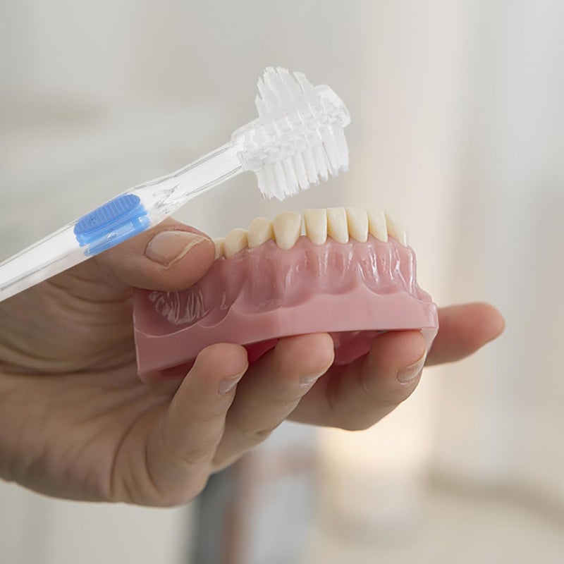 Healifty Brush False Cleaning Tool Double-Sided Toothbrush Transparent 3pcs - Image 3