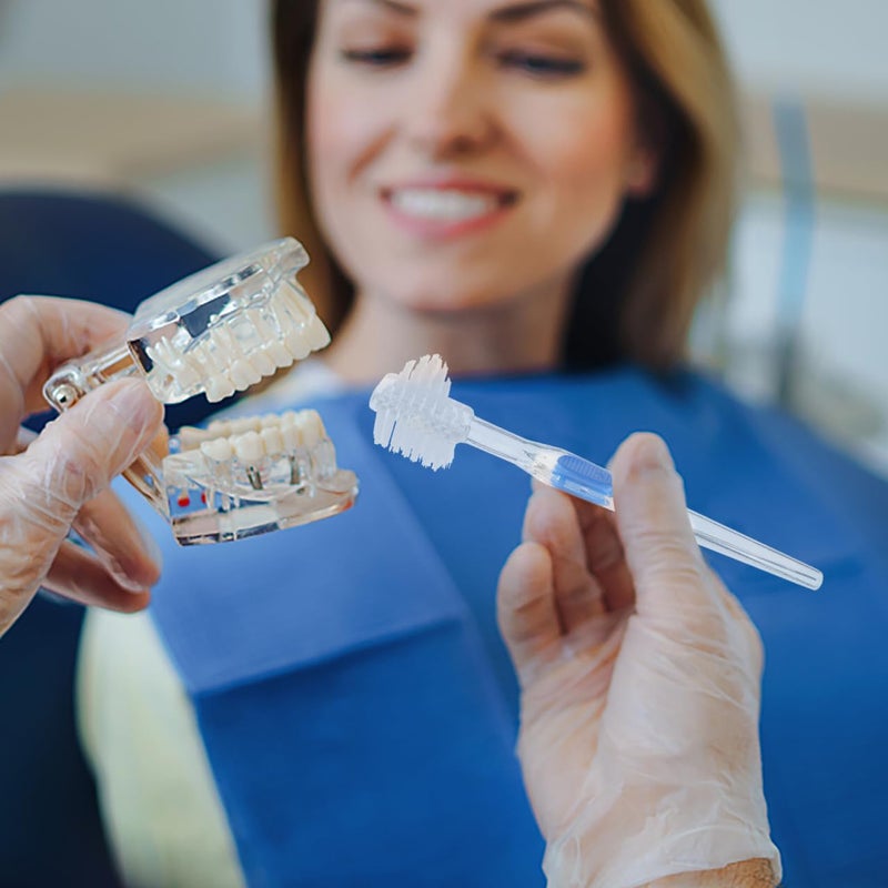 Healifty Brush False Cleaning Tool Double-Sided Toothbrush Transparent 3pcs - Image 2