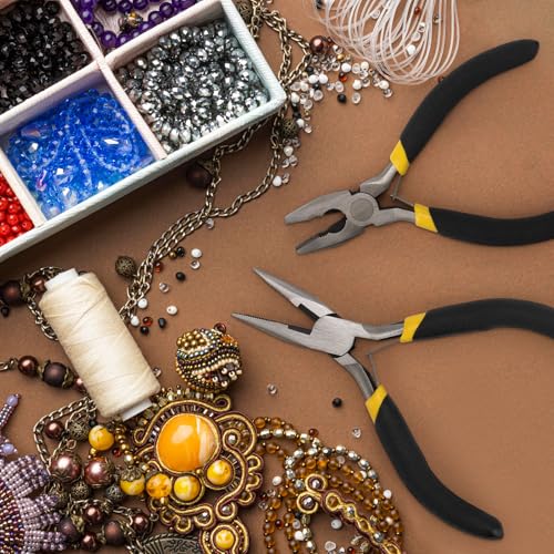 acDesign 8 Pack Jewelry Pliers Set Jewelry Making Pliers Tools Kit Include Needle Round Nose, Wire Cutters,Bent, End Cutting, Diagonal,Flat, Needle-nose,Long for Jewelry Making - Image 5