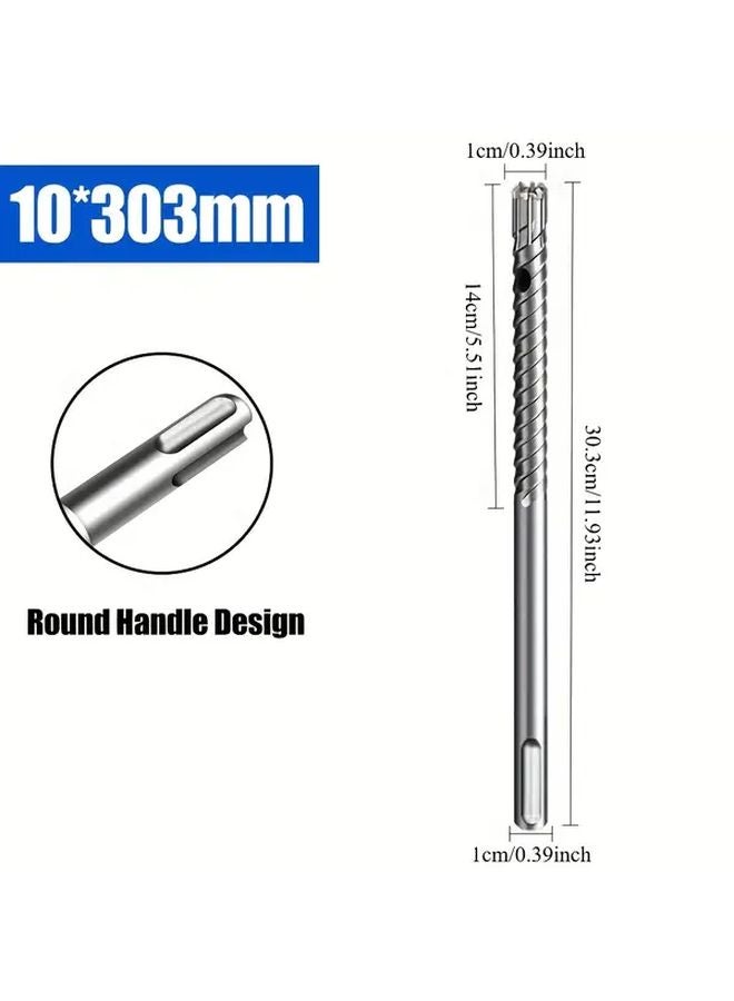 SDS Plus Concrete Drill Bit 10x303mm Heavy Duty Tungsten Carbide 8 Blade Rebar Cutting - Image 5