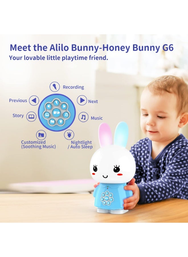 alilo أليلو - هاني باني، G6 - أزرق | مع أكثر من 60 أغنية شعبية للأطفال وقصص قبل النوم | ضوء ليلي للأطفال، قابل لإعادة الشحن | 10 م+ - Image 2