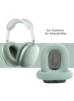 erorex Ear Pads For Airpods Max Earmuffs Headband Ear Cups Replacement Sponge Cover Cloth Ear Cushion Cover Magnetic Headphone Accessories With Knitted Mesh Memory Foam Green  - Image 2
