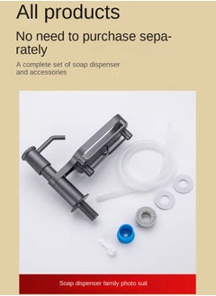Reelyo Kitchen Rack with Soap Dispenser Kitchen Sink Soap Dispenser with 110cm Extension Tube kit Sink Soap Dispenser With Tray Hook Dishwashing Liquid Soap Dispenser Countertop Soap Dispenser Kitchen Countertop Organizers and Storage Essentials  - Image 3