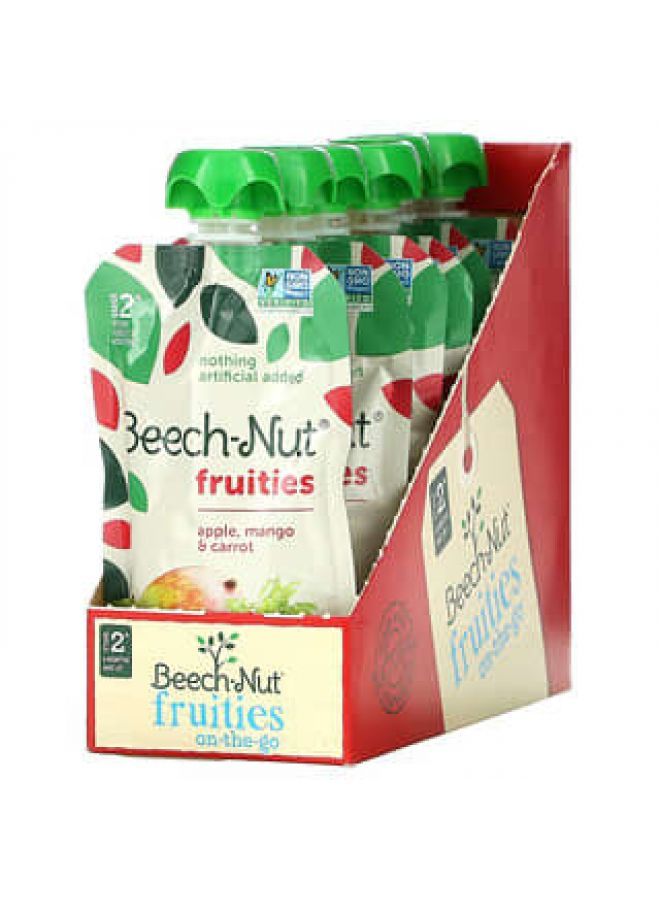 Beech-Nut Beech-Nut, Fruities, Stage 2, Apple, Mango & Carrot, 12 Pouches, 3.5 oz (99 g) Each - Image 3