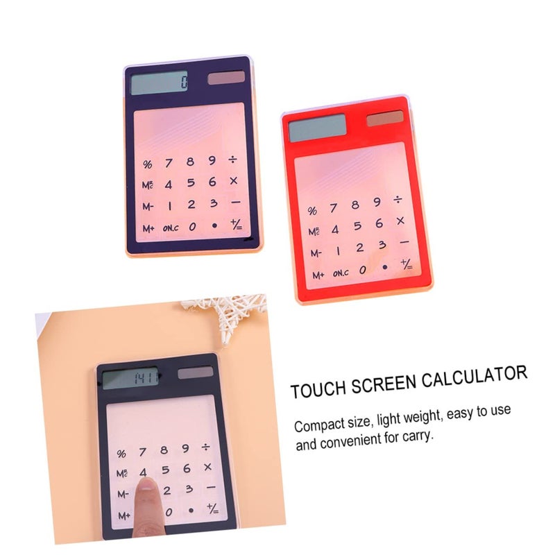 2pcs Basic Calculator with Touch Screen for School Classroom Portable for Students Adults - Image 4