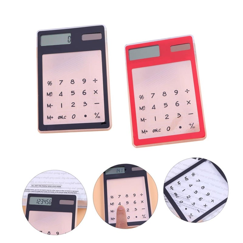 2pcs Basic Calculator with Touch Screen for School Classroom Portable for Students Adults - Image 5