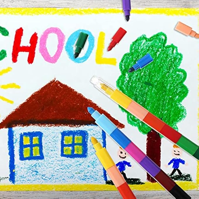 MULTICOLOR PENCILS, 10 PCS STACKABLE CRAYONS FOR KIDS STACKING DIY CRAYONS BUILDABLE CRAYONS PARTY FAVORS FOR OFFICE SCHOOL SUPPLIES (12 COLOR) - Image 2