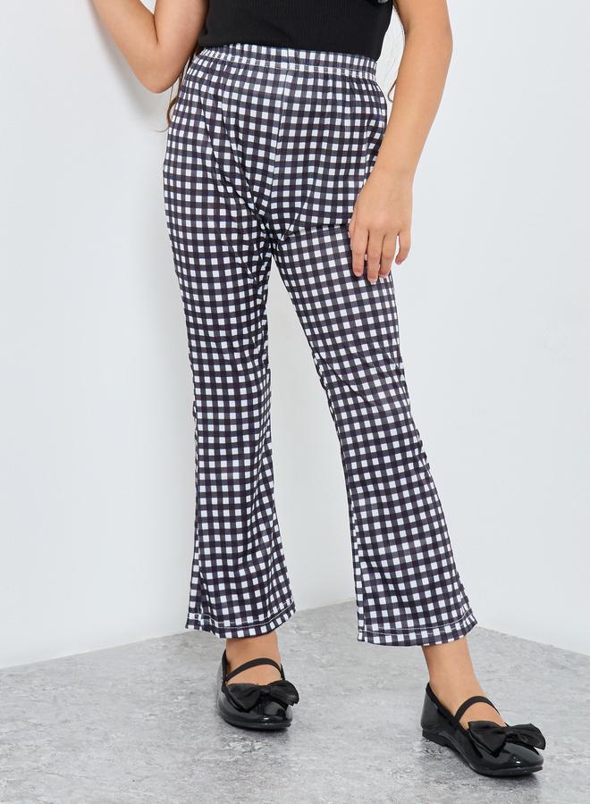 Styli Girls Checkered Flared Leggings - Image 1
