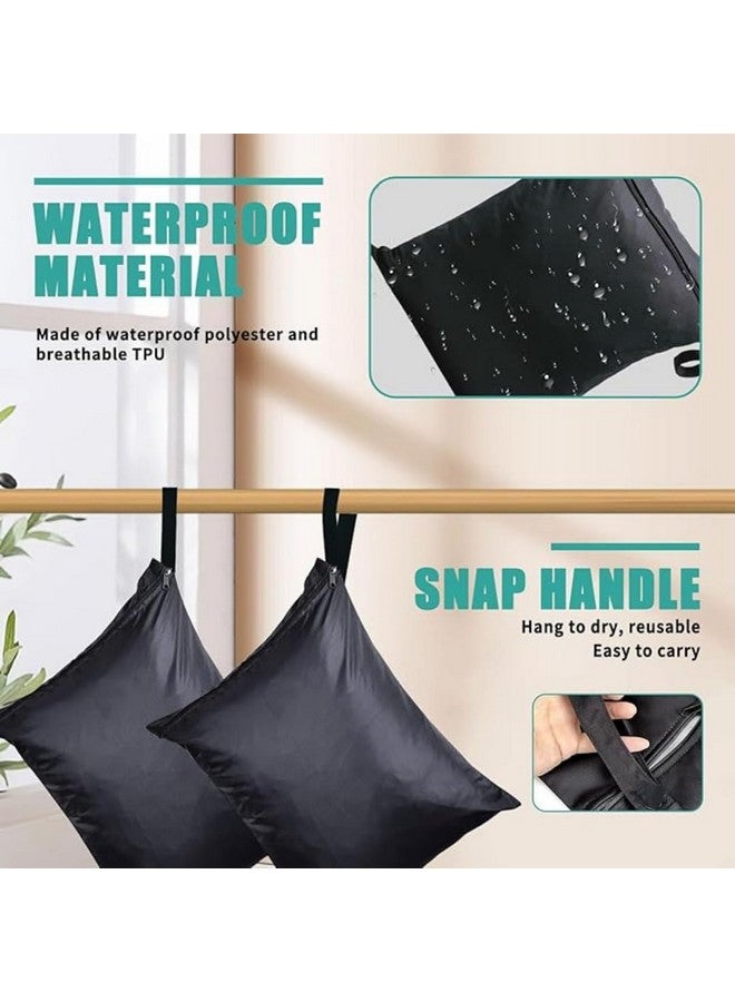 MAINDAIS Waterproof Wet Bag, Washable, Reusable for Travel, Beach, Pool, Stroller, Diapers, Dirty Gym Clothes, Wet Swimsuits,Toiletries with Extra Pocket Zipper(Pack of 2, Black) - Image 5