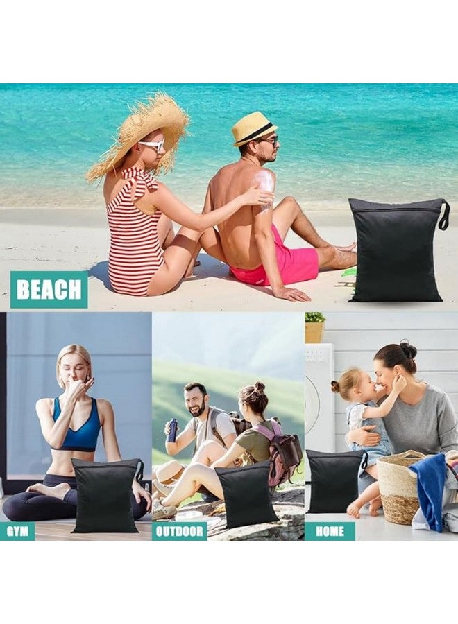 MAINDAIS Waterproof Wet Bag, Washable, Reusable for Travel, Beach, Pool, Stroller, Diapers, Dirty Gym Clothes, Wet Swimsuits,Toiletries with Extra Pocket Zipper(Pack of 2, Black) - Image 3