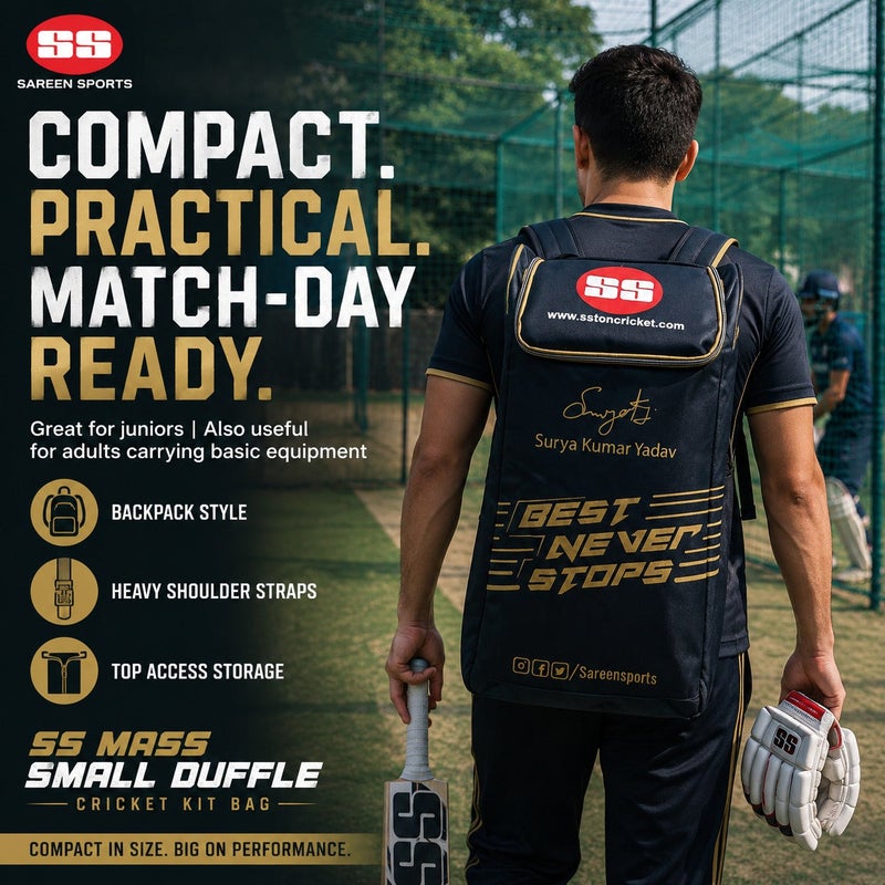 SS Mass Duffel Junior Cricket Kit Bag - Backpack Style with Bat Pocket, 28 x 14 x 7 inches - Image 5