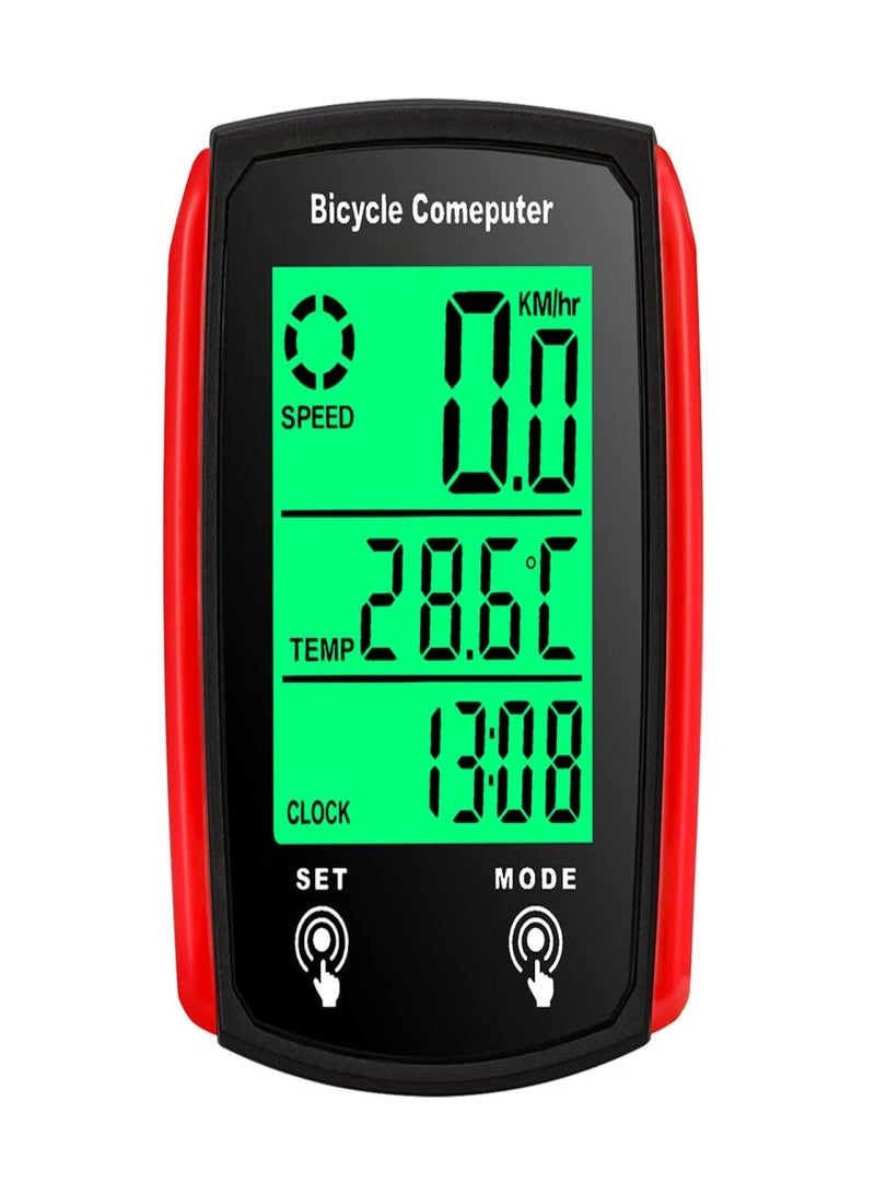 YSANAM Wired Bike Computer,MPH KM/H Bicycle Computer,Digital LCD Backlight Display Bike Speedometer,Waterproof Cycling Computers Odometer - Image 3