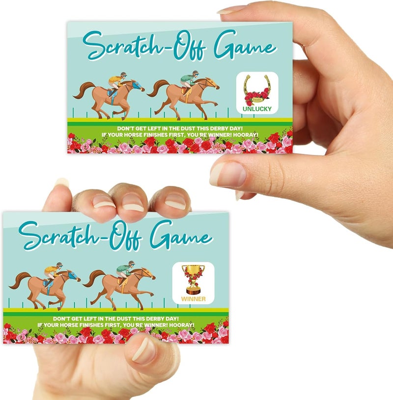 Fancy Land Horse Racing Scratch Off Cards 52 Pcs Horse Racing Derby Party Game Supplies Favors - Image 3