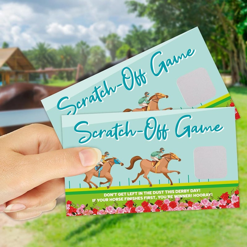Fancy Land Horse Racing Scratch Off Cards 52 Pcs Horse Racing Derby Party Game Supplies Favors - Image 4
