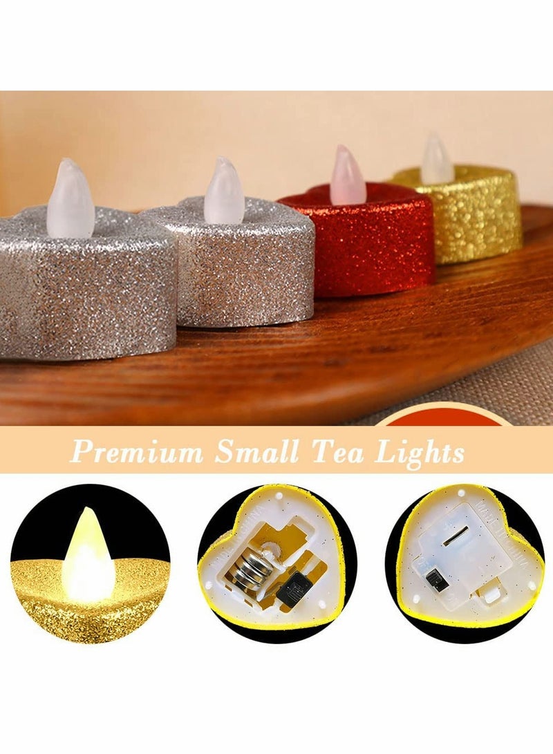 Excefore LED Tea Lights Flameless Candles Realistic Battery Operated Candles Flickering Bright Tealights with Warm Yellow Light - Image 2