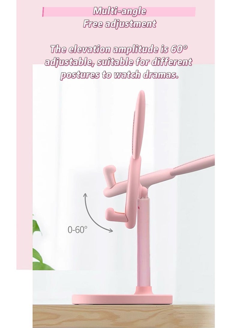 Phone Stand, Cute Bunny Rabbit Phone Stand, Angle Height Adjustable Cute Bunny Phone Stand for Desk, Compatible with All Mobile Phones-pink - Image 4