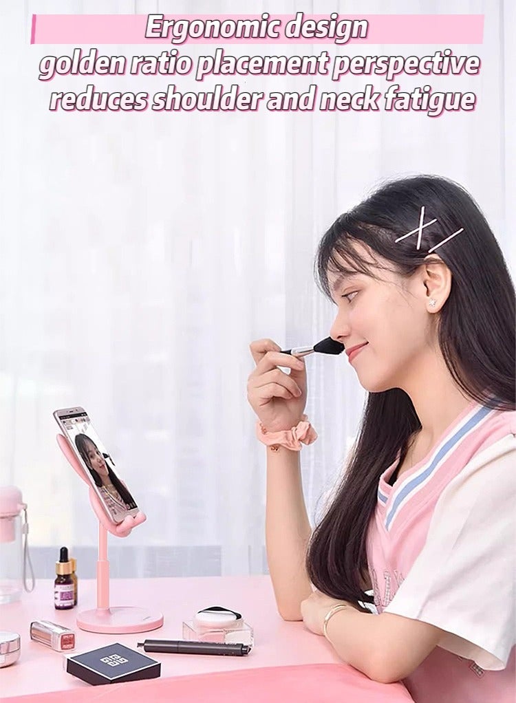 Phone Stand, Cute Bunny Rabbit Phone Stand, Angle Height Adjustable Cute Bunny Phone Stand for Desk, Compatible with All Mobile Phones-pink - Image 5