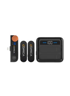 Vimo S-MI Wireless Microphone System with 1 Receiver & 2 Microphones 200M Transmission Range Built-in Battery with Charging Case Replacement for Replacement