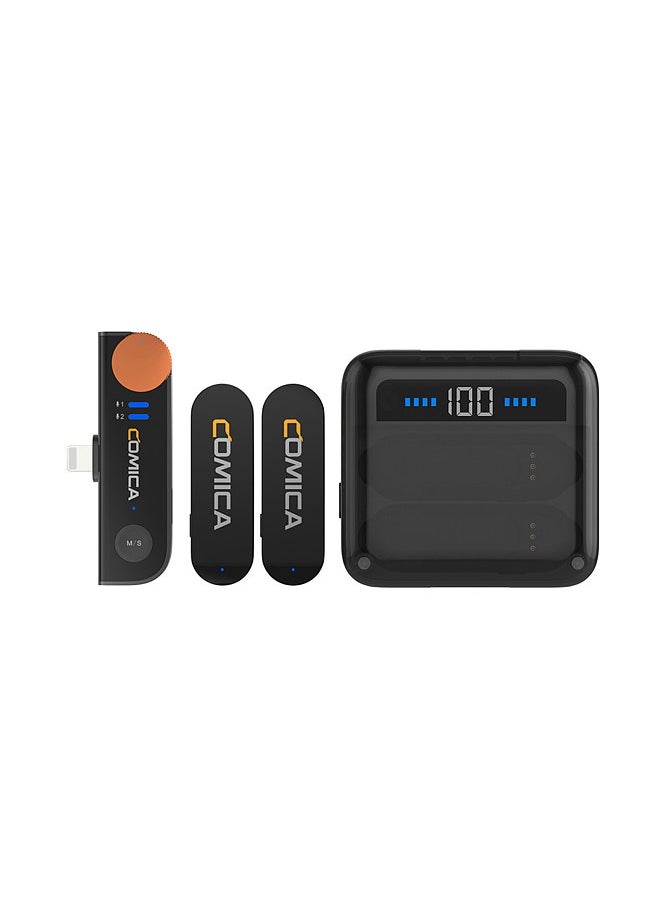 COMICA Vimo S-MI Wireless Microphone System with 1 Receiver & 2 Microphones 200M Transmission Range Built-in Battery with Charging Case Replacement for Replacement  - Image 1