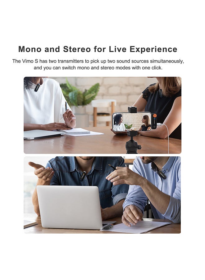 COMICA Vimo S-MI Wireless Microphone System with 1 Receiver & 2 Microphones 200M Transmission Range Built-in Battery with Charging Case Replacement for Replacement  - Image 2