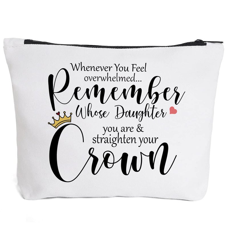 Fokongna Daughter Gift from Mom, Birthday Gift to Daughter from Mom Love Letter to Daughter Gift from Mom to My Daughter Makeup Bag from Mom Encouragement Gifts for Daughter-Never Forget That I Love You - Image 1