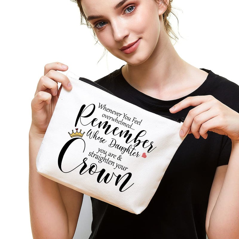 Fokongna Daughter Gift from Mom, Birthday Gift to Daughter from Mom Love Letter to Daughter Gift from Mom to My Daughter Makeup Bag from Mom Encouragement Gifts for Daughter-Never Forget That I Love You - Image 3