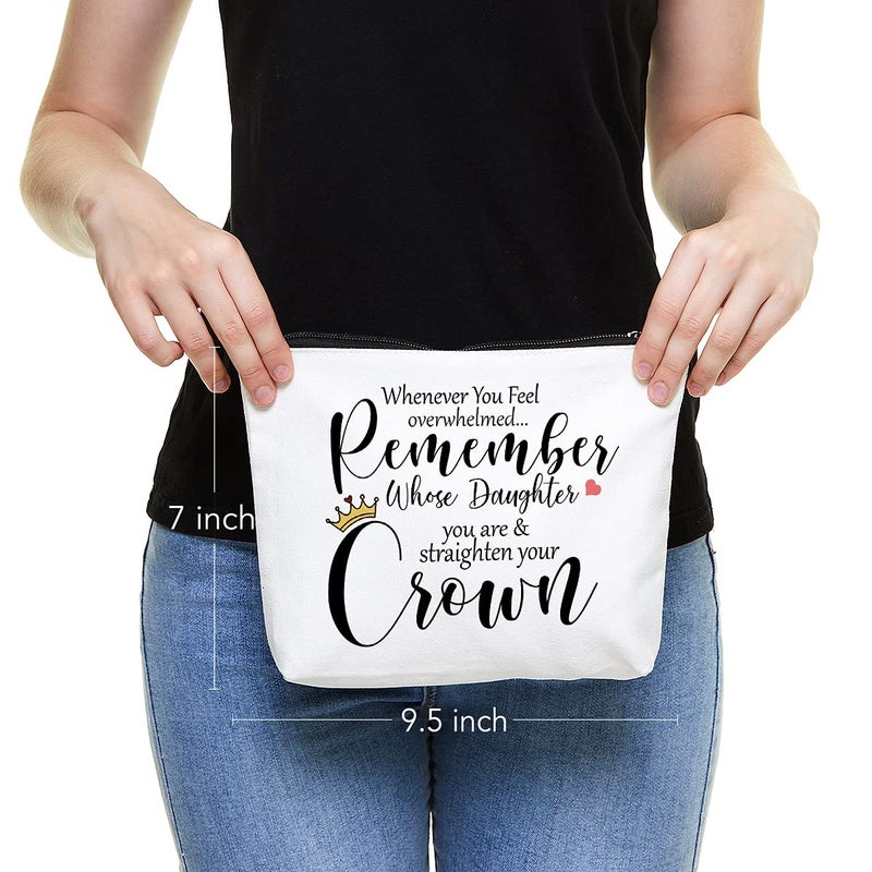 Fokongna Daughter Gift from Mom, Birthday Gift to Daughter from Mom Love Letter to Daughter Gift from Mom to My Daughter Makeup Bag from Mom Encouragement Gifts for Daughter-Never Forget That I Love You - Image 2