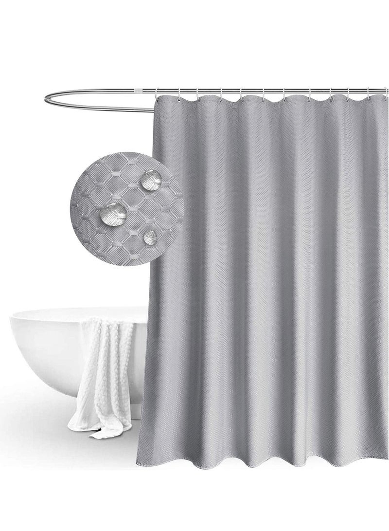 Rubik Premium Shower Curtain Waterproof Thickened Polyester Fabric Durable Mildew Stain Resistant Stylish Curtain (180 x 180 cm) Silver Grey - Image 1