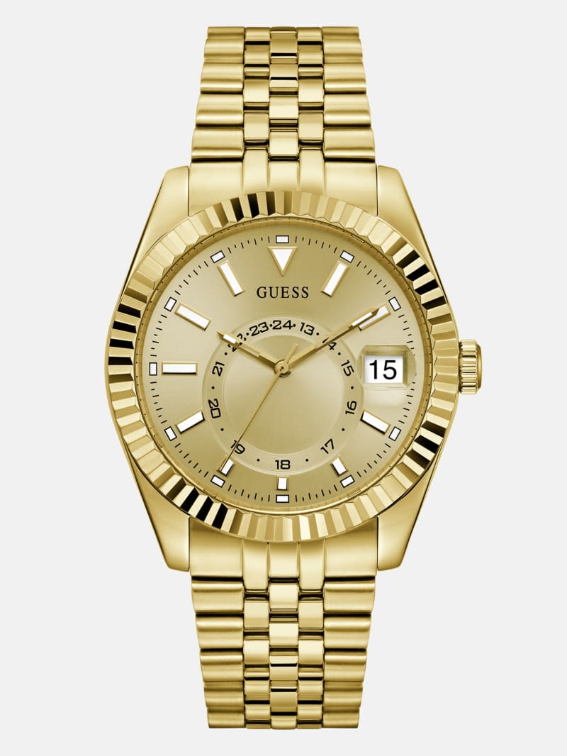 GUESS ساعة يد متعددة الوظائف للرجال جادن بتصميم ذهبي GW0977G2 42 مم - Image 1