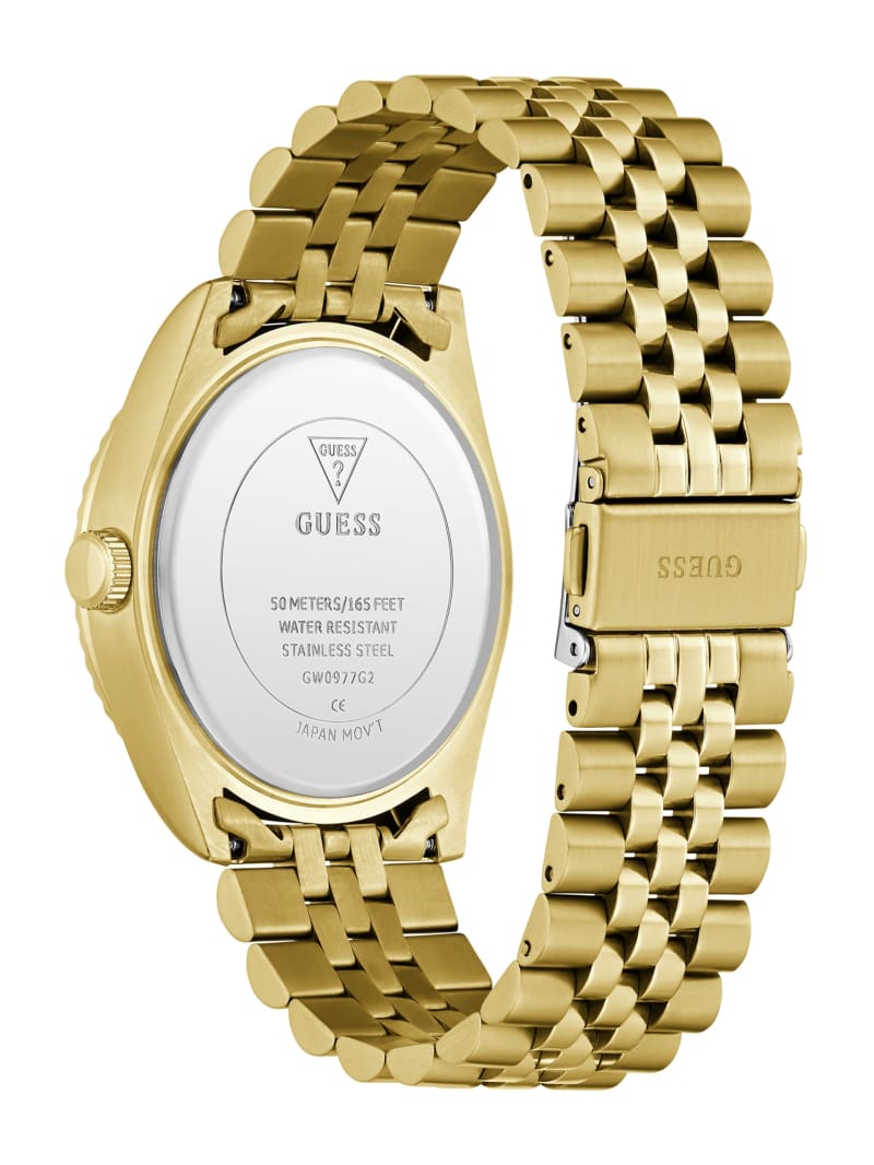 GUESS ساعة يد متعددة الوظائف للرجال جادن بتصميم ذهبي GW0977G2 42 مم - Image 3
