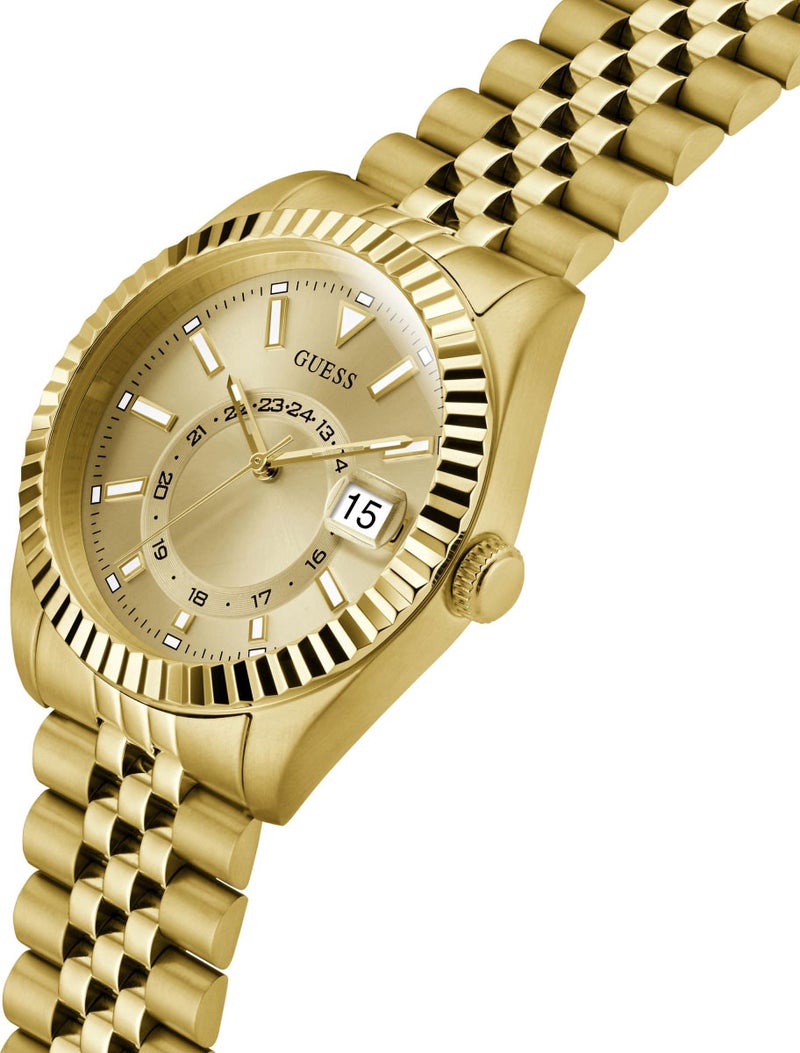 GUESS ساعة يد متعددة الوظائف للرجال جادن بتصميم ذهبي GW0977G2 42 مم - Image 2