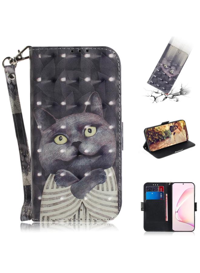 زبون جراب لهاتف Galaxy Note 10 Lite / A81 جراب جلدي أفقي قابل للطي برسومات ثلاثية الأبعاد مع حامل وفتحة للبطاقات ومحفظة وحبل - Image 1