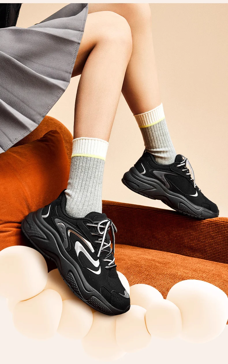 ANTA Thick-Sole Retro Sneakers with C37 Cushioning - Casual Shoes