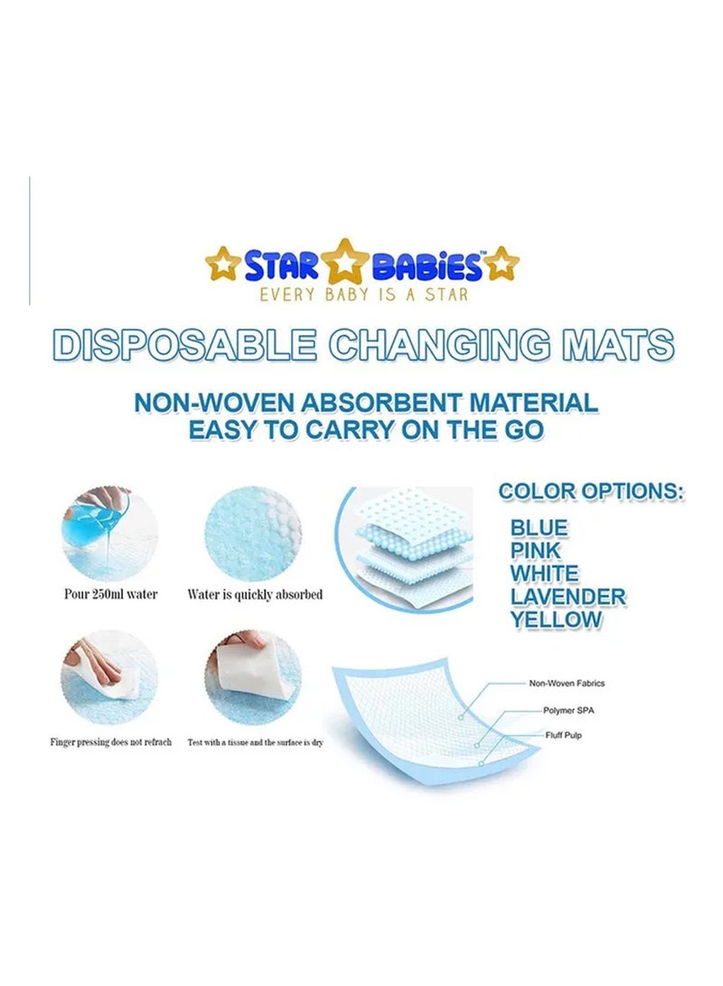 A to Z - Disposable Changing Mat size (45cm x 60cm) Large- Premium Quality for Baby Soft Ultra Absorbent Waterproof - Pack of 36 - Lavender - Image 3