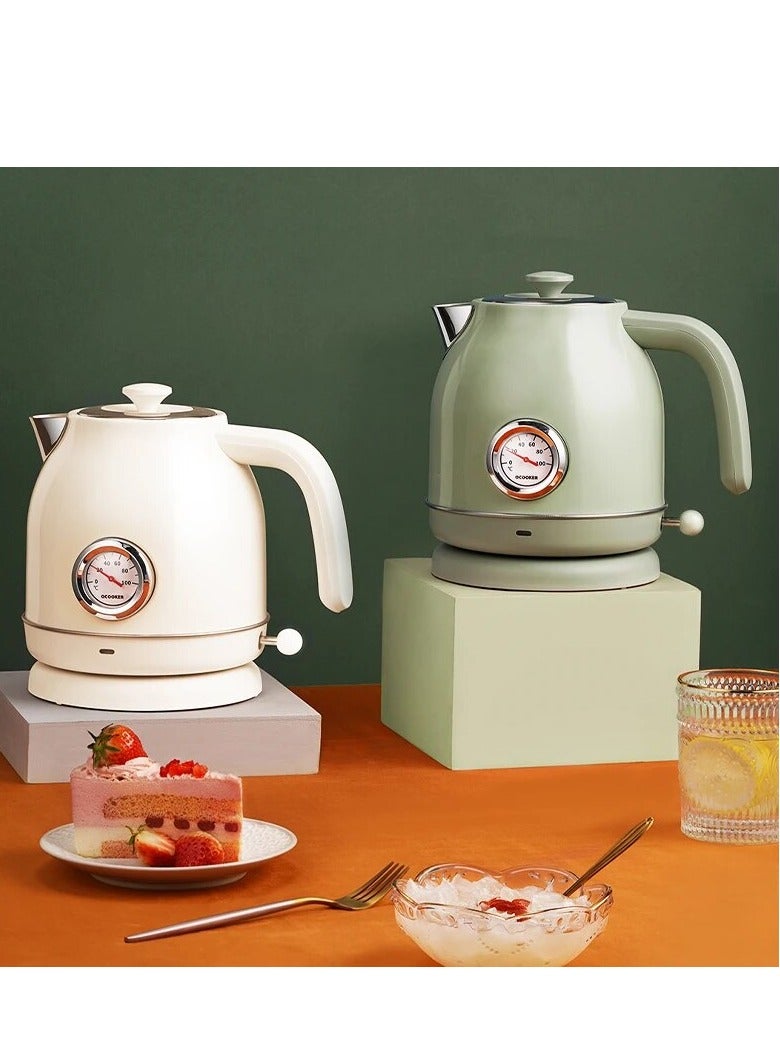 QCOOKER Electric Tea Kettle, Multifunctional Stainless Steel Cordless Kettle, Fast Boiling Water Kettle For Home And Office Use, Beige  - Image 3