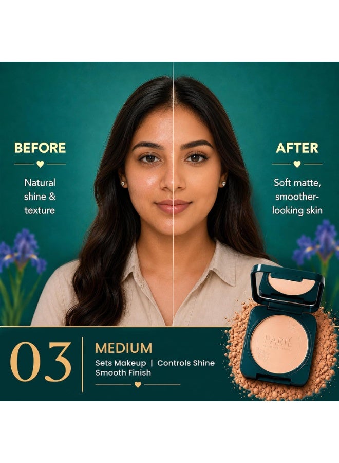 Parul Garg Beauty PARIE Compact | Oil Control Face Powder for Daily Wear | SPF 10 PA++, Matte Finish, Pore Blur, Vitamin E & Shea Butter | Includes Puff Applicator (Medium, 9g) - Image 2