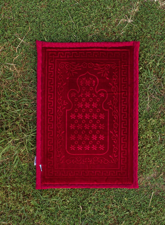 AL SANIDI Memori Foam Prayer Rug, Comfortable Foam Prayer Rug, Red Dark, Size 80*115 Cm  - Image 2