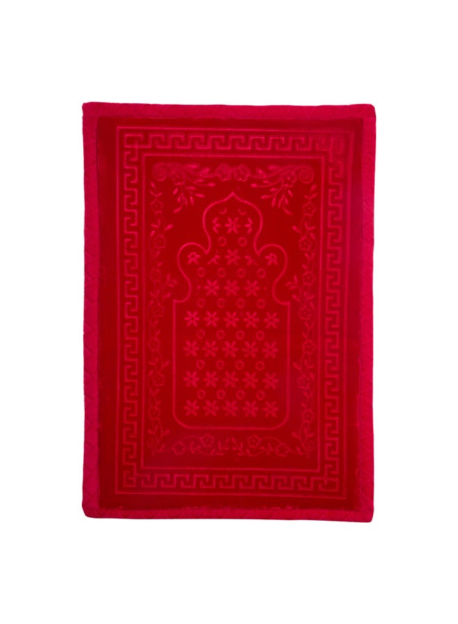 AL SANIDI Memori Foam Prayer Rug, Comfortable Foam Prayer Rug, Red Dark, Size 80*115 Cm  - Image 1