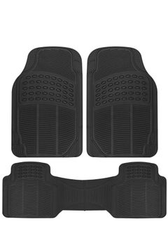RATSAW Anti Skid Rubber Car Floor Mat for All Weather Protection Heavy Duty Floor Mat 3 Pieces  - Image 1